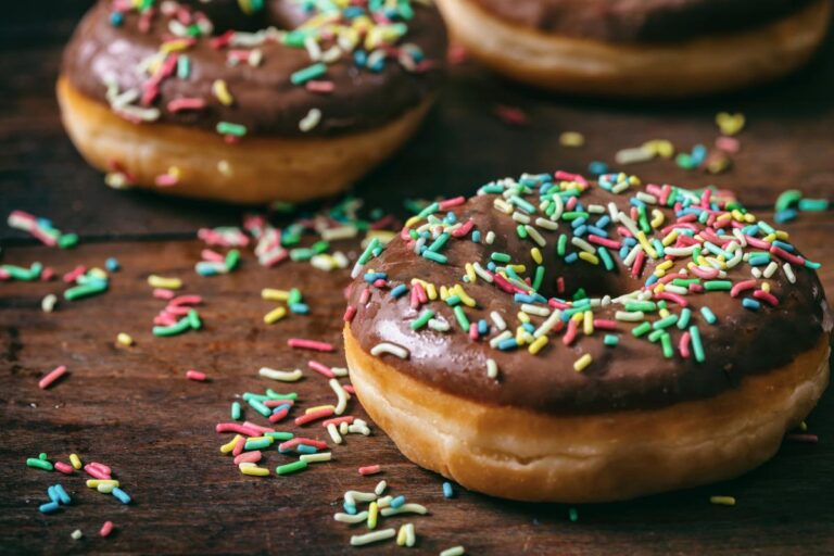 Chocolate Frosted Donuts With Sprinkles