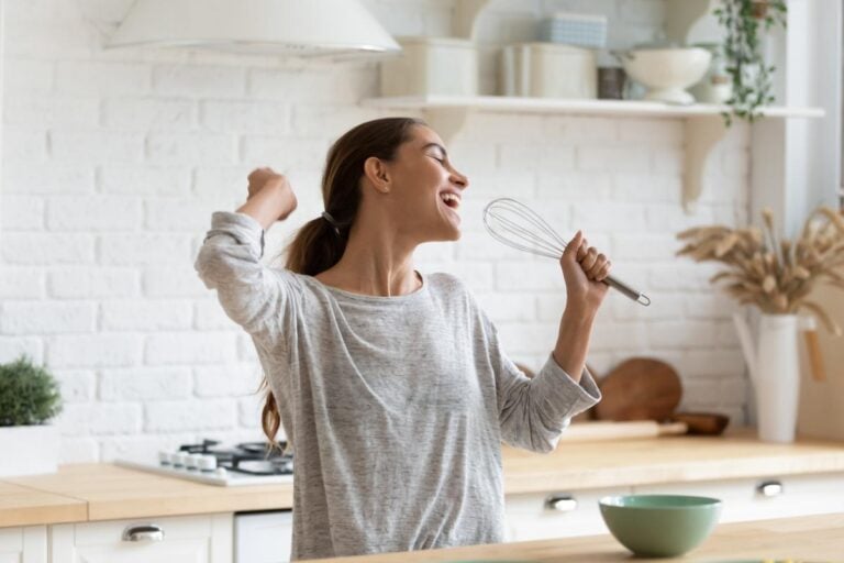 Home Baker Singing in the Kitchen