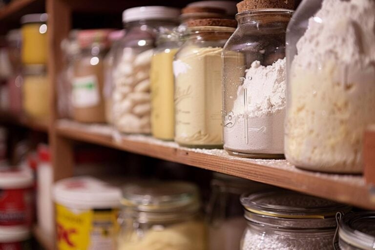 Pre-made homemade cake mix in the pantry