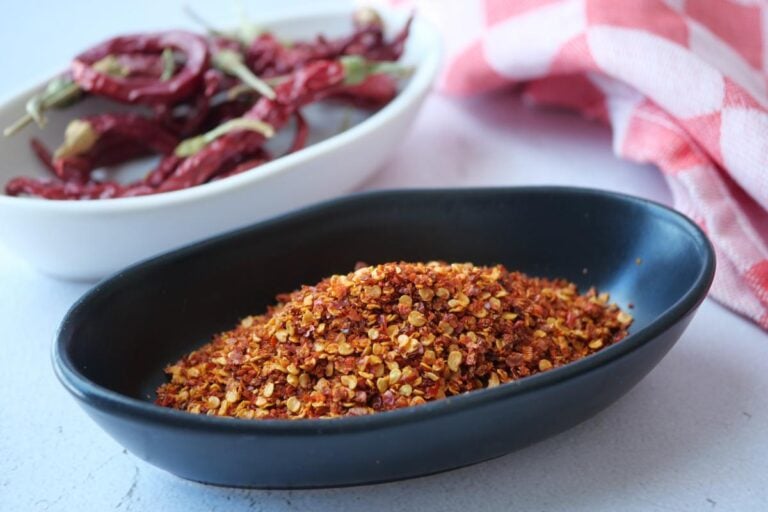 A bowl of cayenne pepper flakes